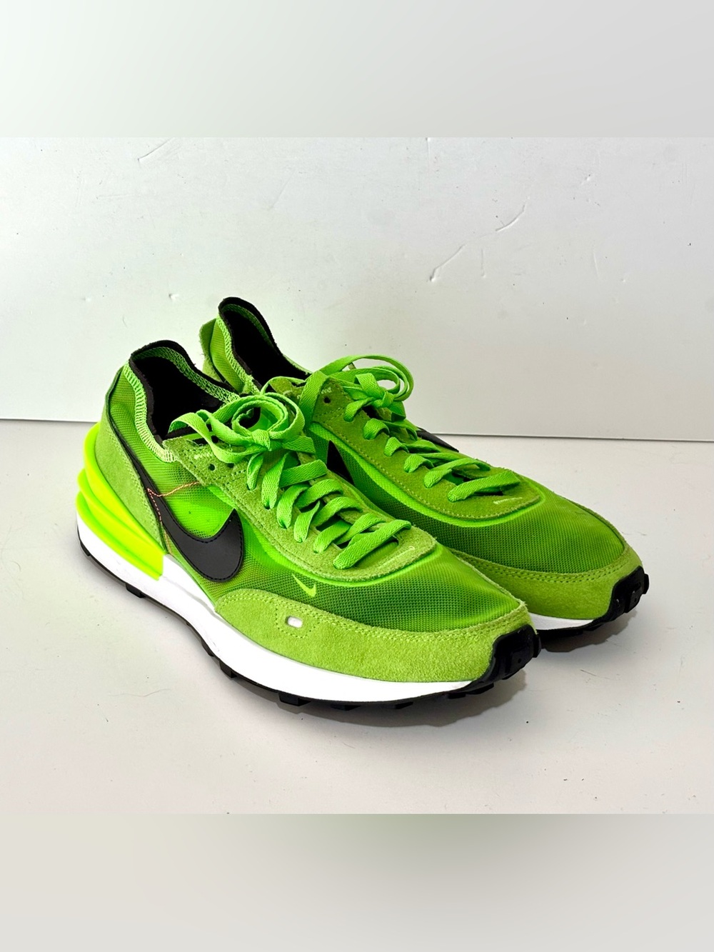 Nike Waffle One Electric Green Black Shoes DA7995-300 Men's Size 9